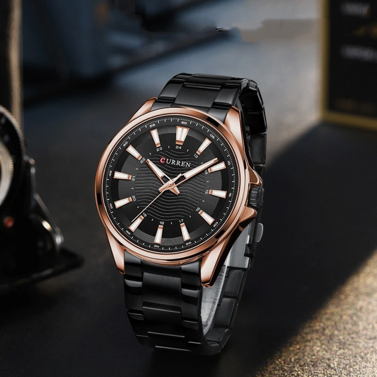 Mens Waterproof Fashion Stainless Steel Steel Quartz Supreme Design High-End Watch