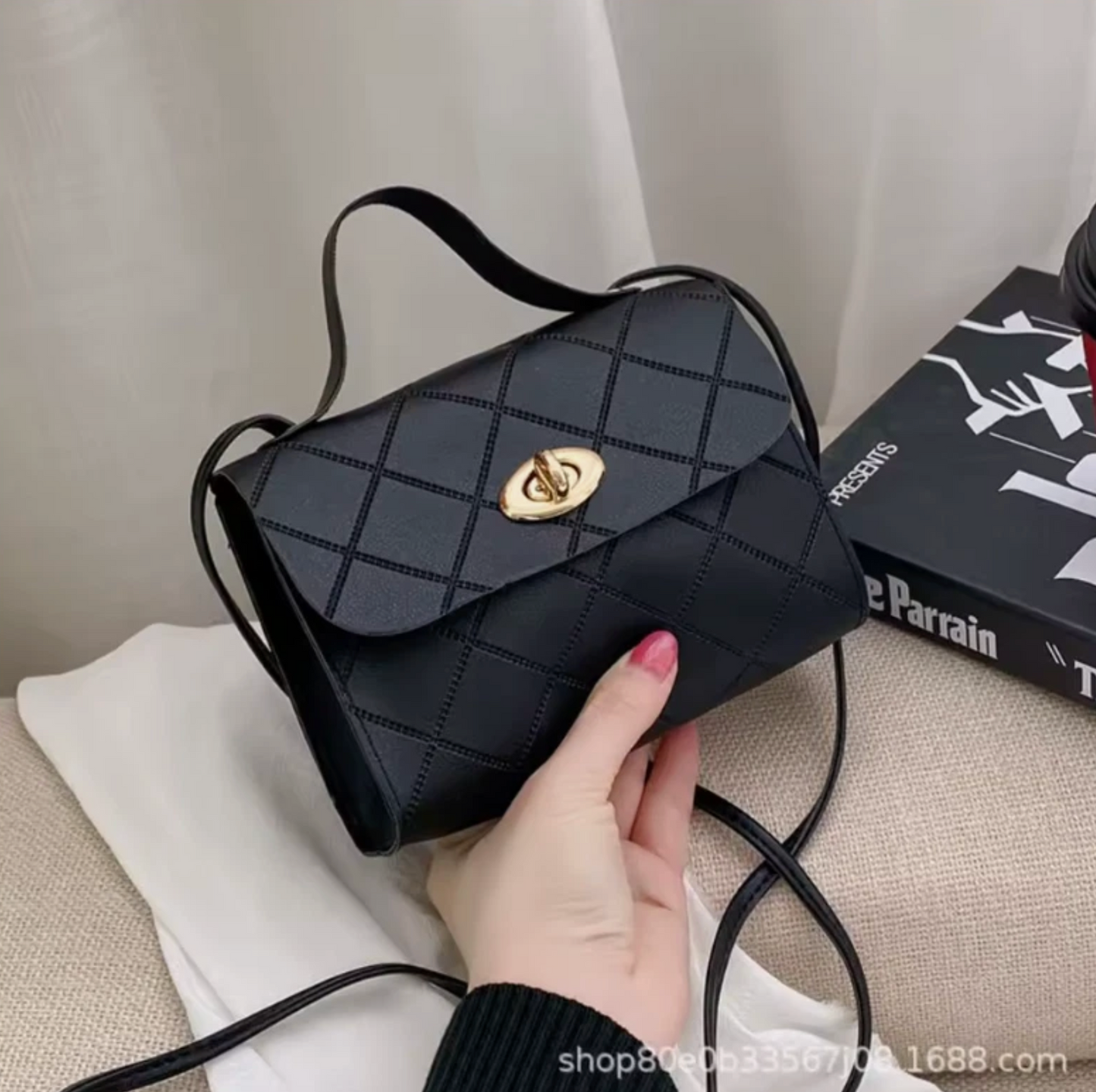 Woman's Silk Lining Small Shoulder Strap Purse Handbags