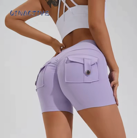 Women s Yoga Shorts High Waist Push Up Leggings With Pocket & Butt Lifting