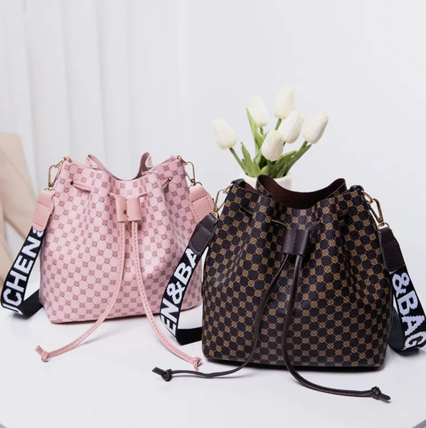 Womens Shoulder Strap Bucket Style Fashion Bag