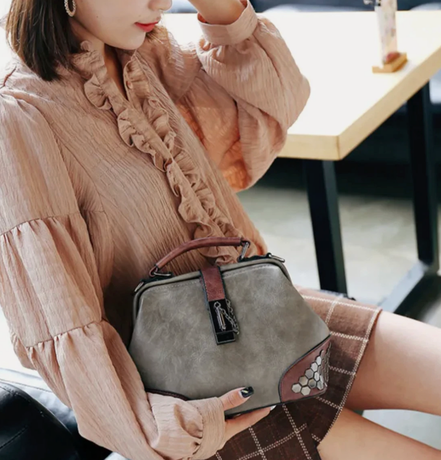 Womens Genuine Leather High End Luxury Crafted European Hand Travel Bag