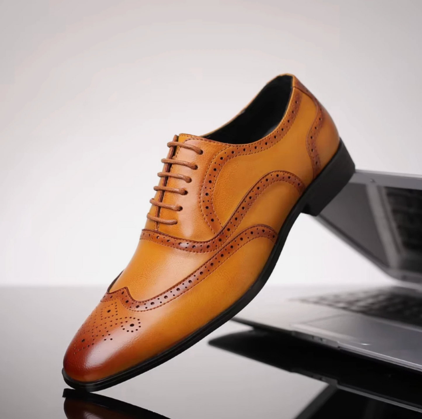 Mens Fancy Genuine Leather Shined &amp; Polished Classy Dress Shoes