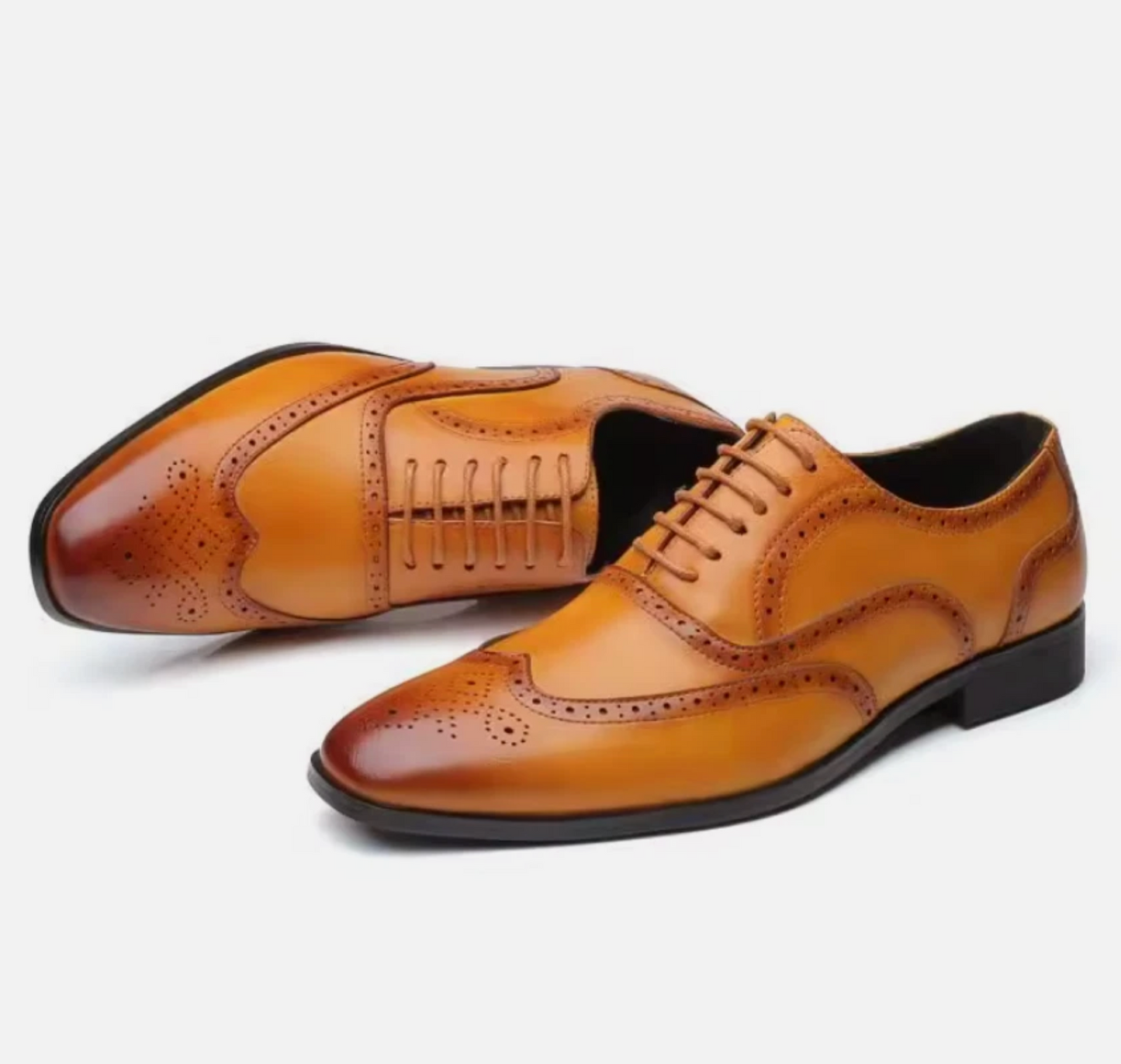 Mens Fancy Genuine Leather Shined &amp; Polished Classy Dress Shoes