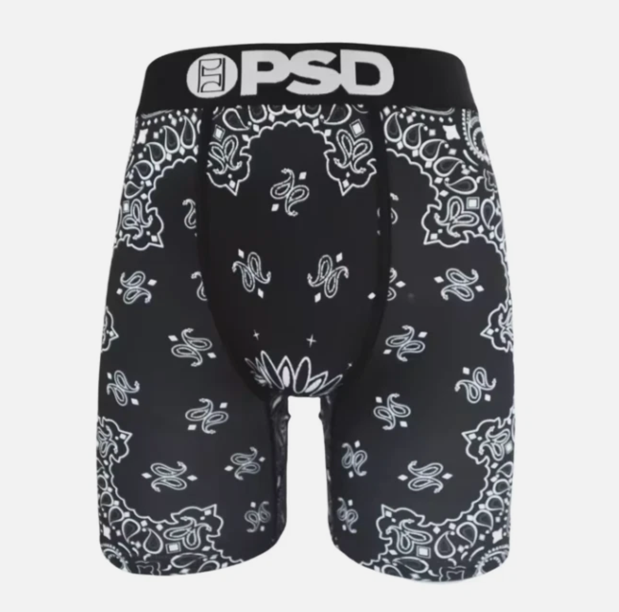 Mens Black PSD Spandex Bandanna Pattern Boxer Briefs