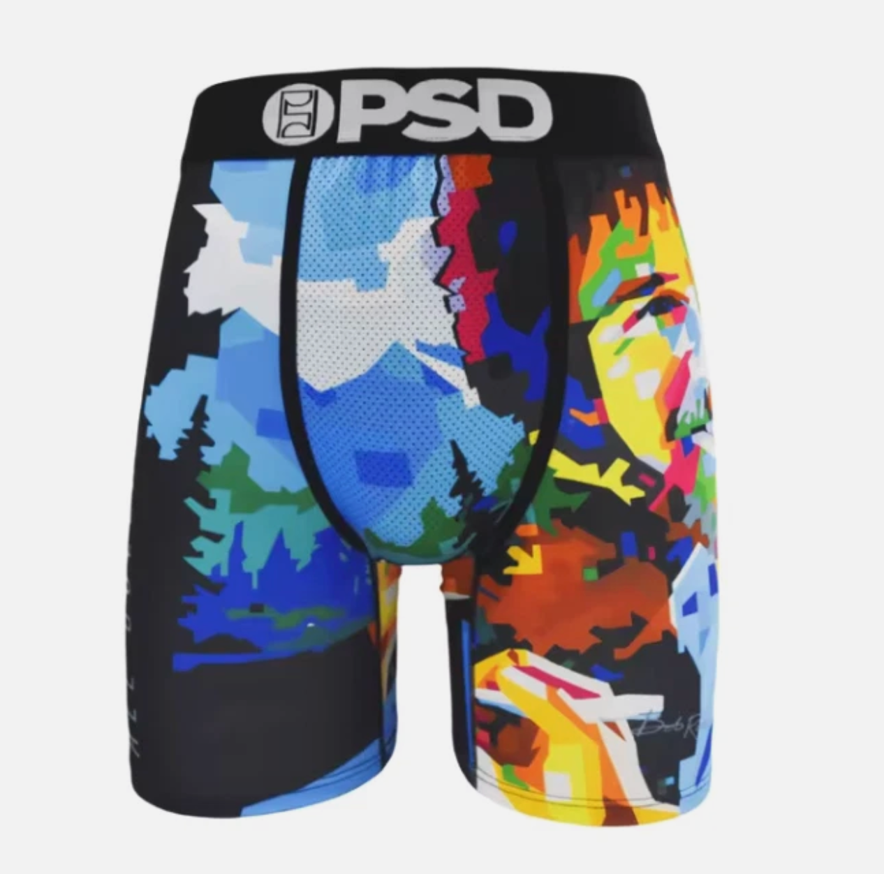 Mens Black PSD Spandex Bandanna Pattern Boxer Briefs
