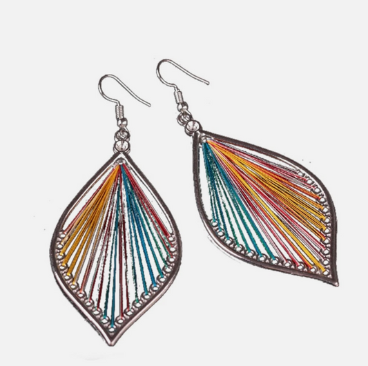 Yarn Leaf Dream Catcher Womens Peacock Earrings