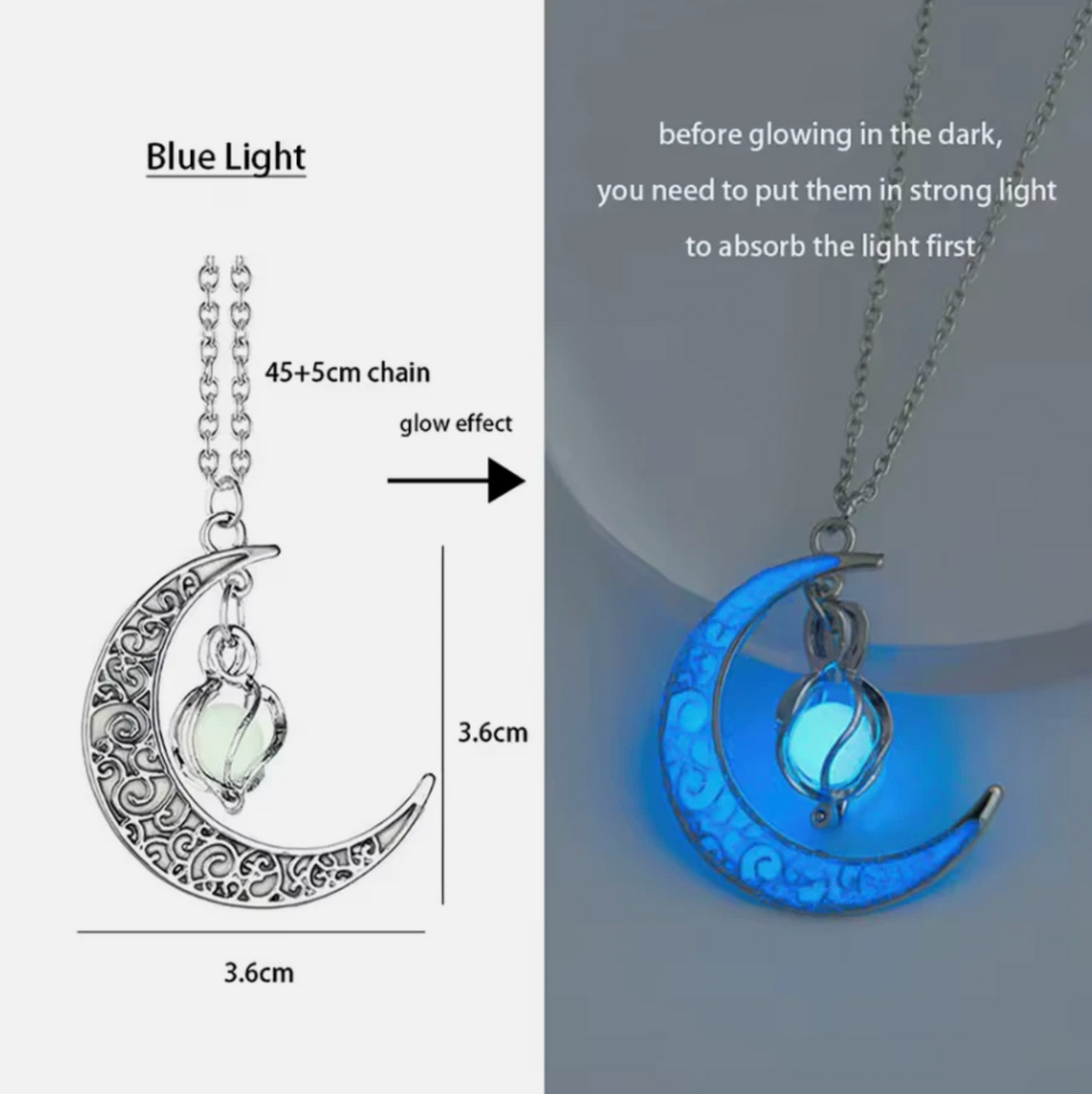 Glow In The Dark Luminescent Dragon Sword Necklaces
