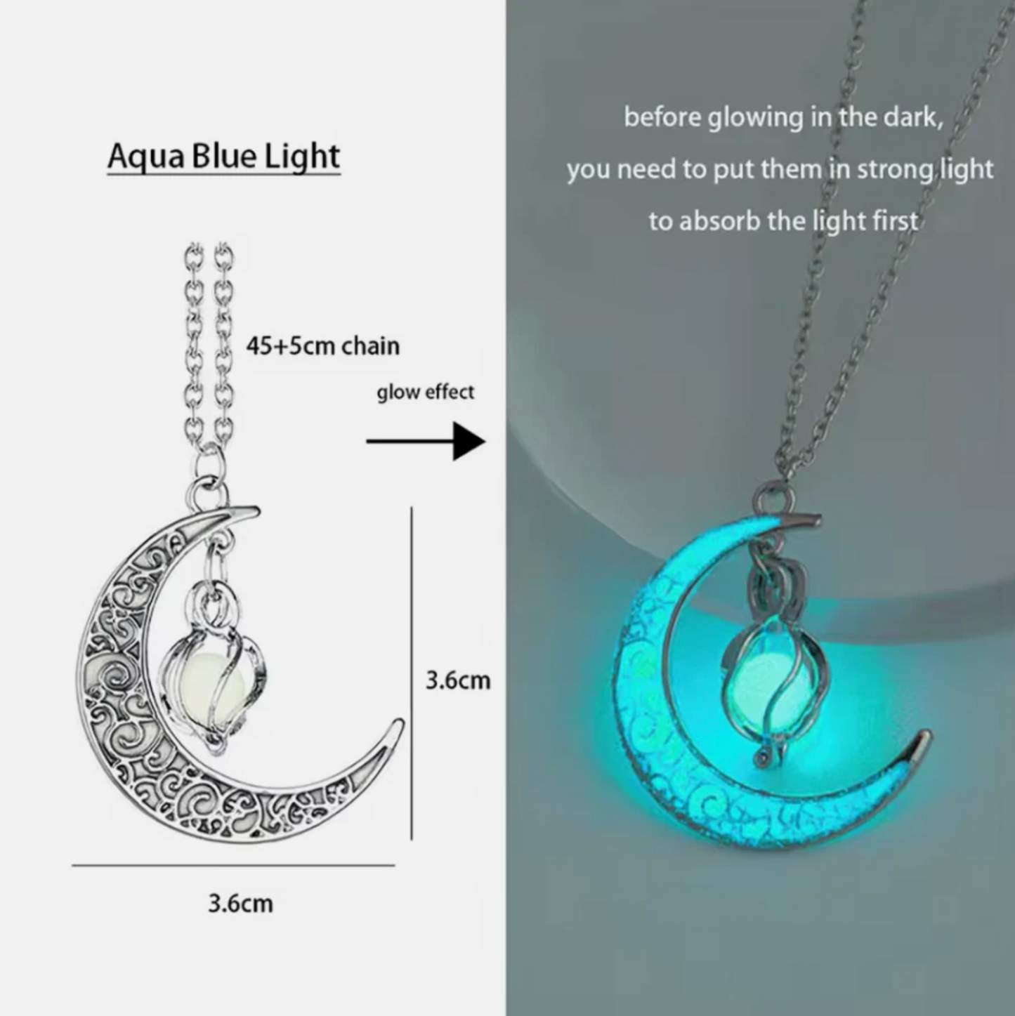 Glow In The Dark Luminescent Dragon Sword Necklaces