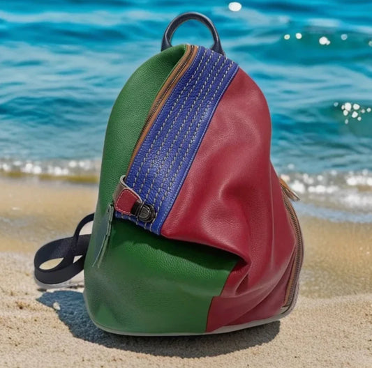 European Style Genuine Cowhide Leather Custom Designed Multicolor Back Pack